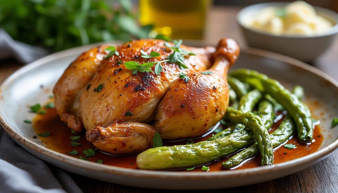 5 étapes précises pour un poulet rôti moelleux avec asperges croquantes en mars