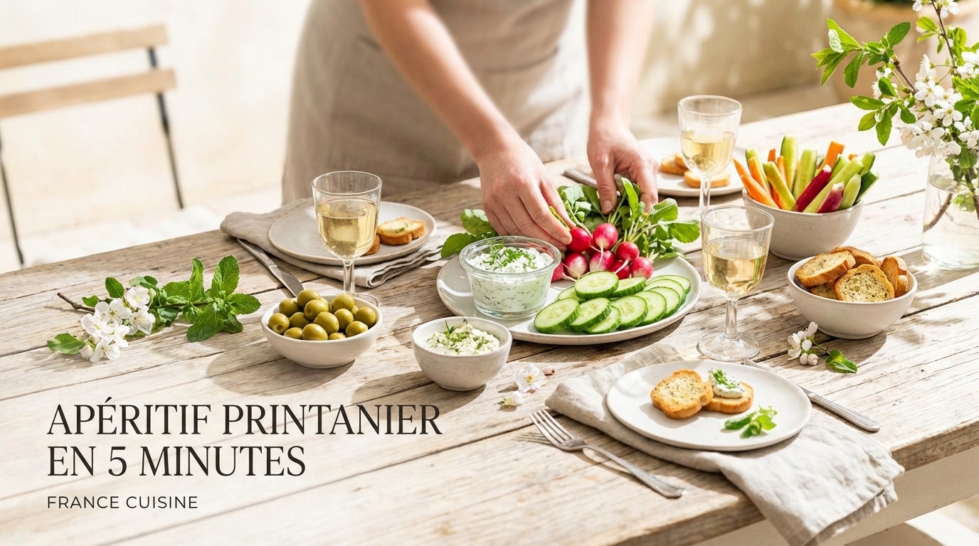 5 minutes pour préparer un apéritif printanier frais et croquant que j’aime beaucoup