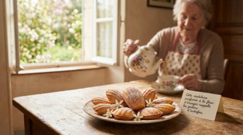 Cette madeleine parfumée à la fleur d'oranger rappelle les goûters d'autrefois chez ma grand-mère