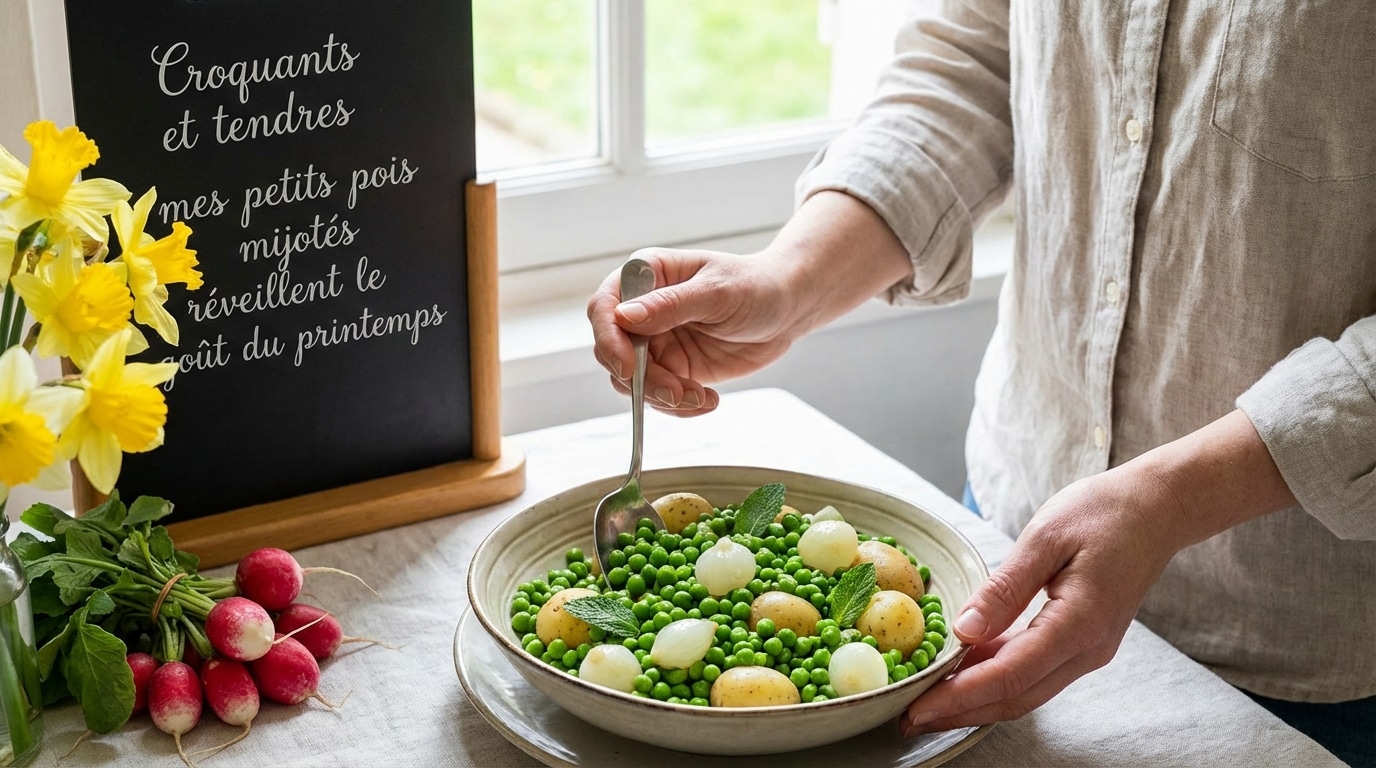 Croquants et tendres mes petits pois mijotés réveillent le goût du printemps