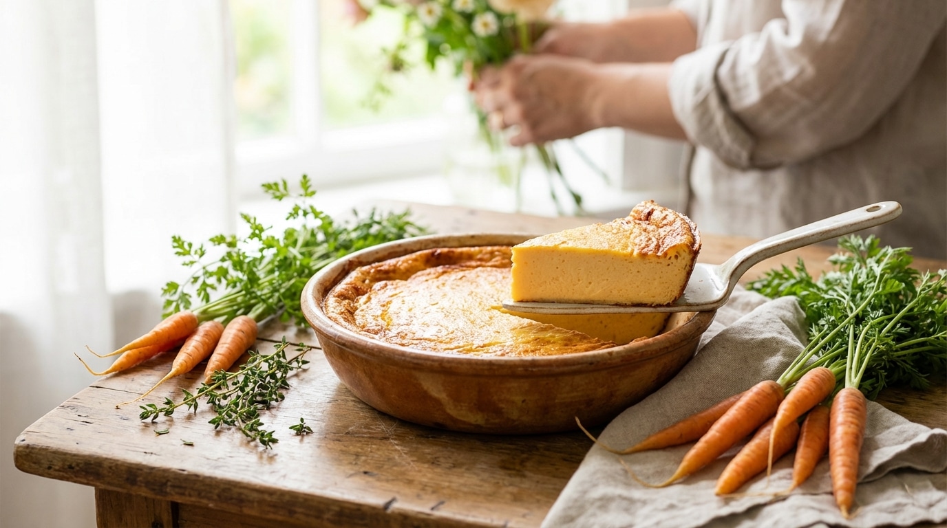 Le flan de carottes traditionnel propose une nouvelle manière d’apprécier les légumes locaux
