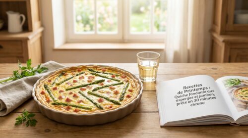 Quiche fondante aux asperges et jambon prête en 30 minutes chrono