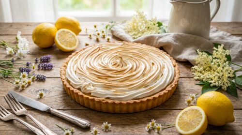 Tarte au citron meringuée printanière : acidulée et croquante, elle éveille vos papilles