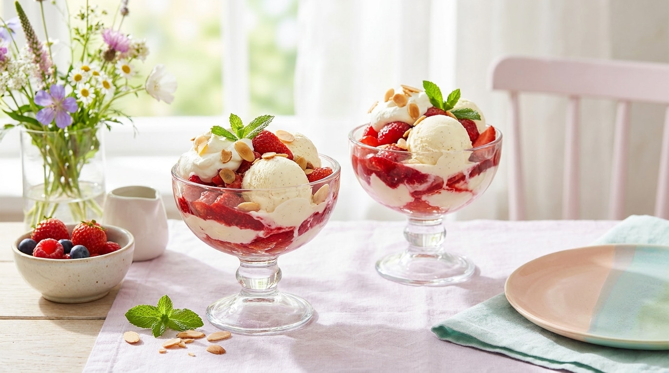 En avril, les fraises Melba à la menthe éveillent une véritable joie printanière