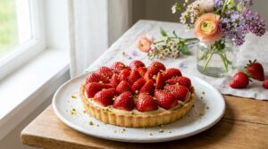 Ma tarte printanière aux fraises séduit chacun pour une seconde portion