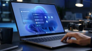 Windows 11 26H2 build 26300.8376 sur un PC portable avec pavé tactile