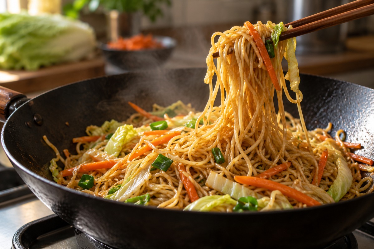 Les nouilles chinoises finissent dans le wok, pas dans la passoire – image à la une